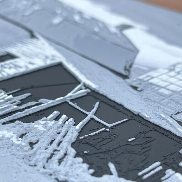 3D Printed Wall Art, Barn with Silo, Textured Art - Picture 9 of 10